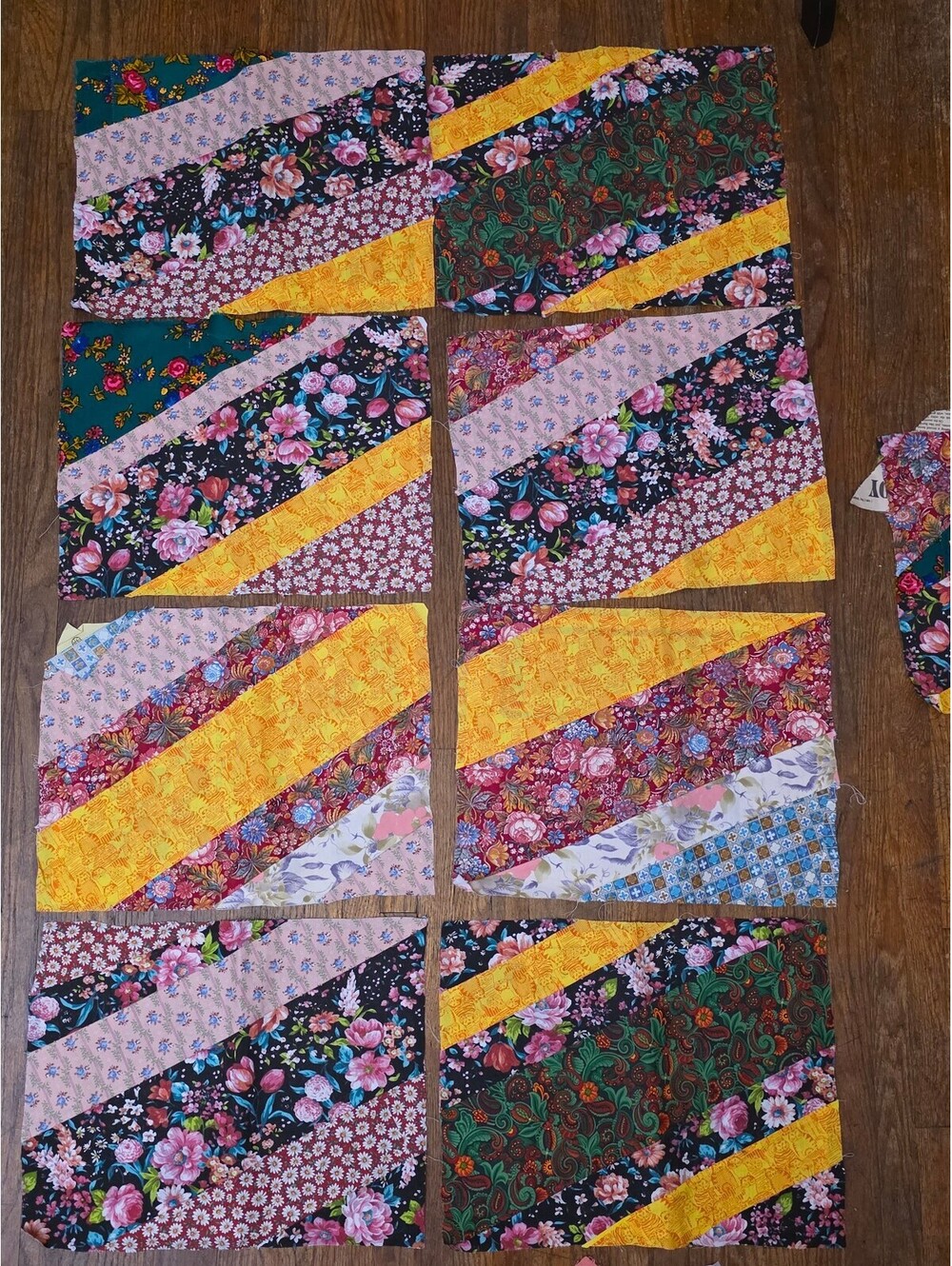 Vintage 1990s Handmade Quilt Blocks Lot 9 Pc 16x12 Laurel Burch OOP Cat